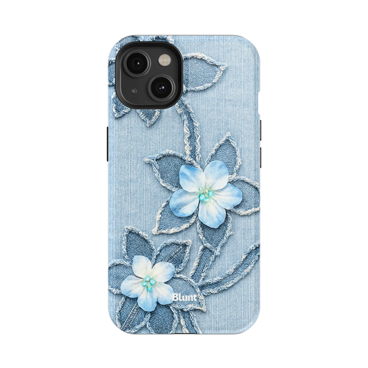 Denim Blue Bloom iPhone Case