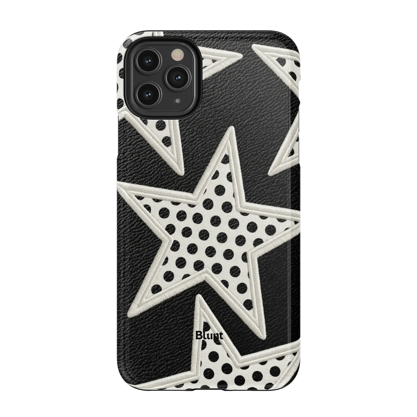 Noir Polka Star iPhone Case