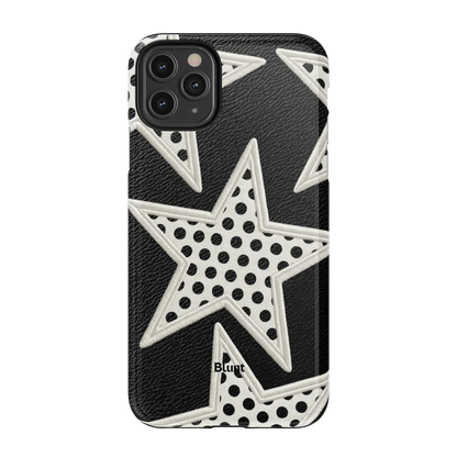 Noir Polka Star iPhone Case