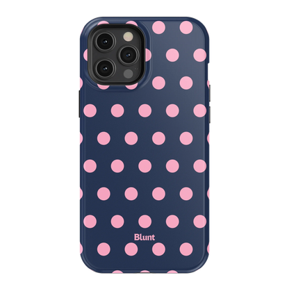 Navy Polka iPhone Case