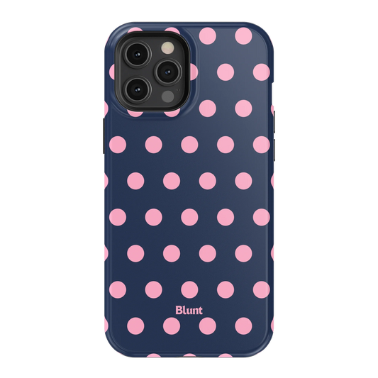 Navy Polka iPhone Case