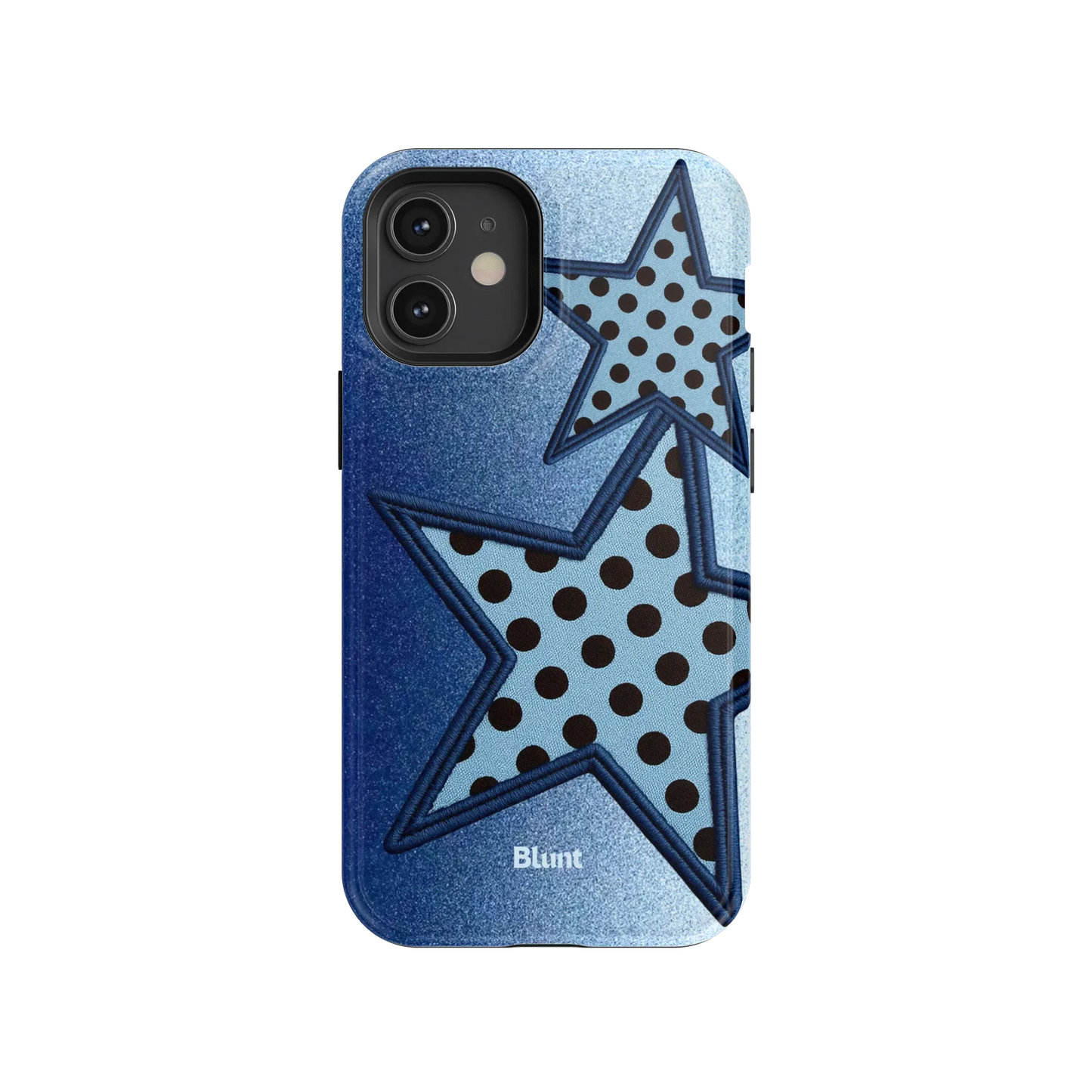 Blue Polka Star iPhone Case