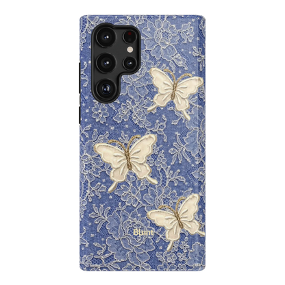 Blue Lace Butterfly Samsung Case