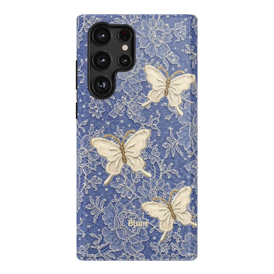 Blue Lace Butterfly Samsung Case