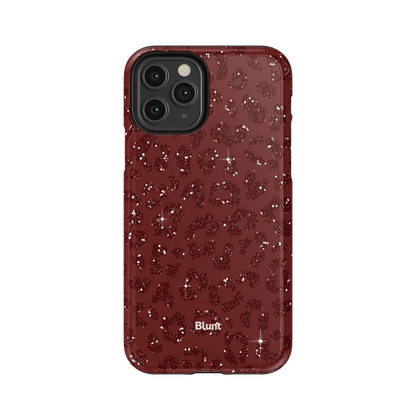 Burgundy Cheetah Print iPhone Case