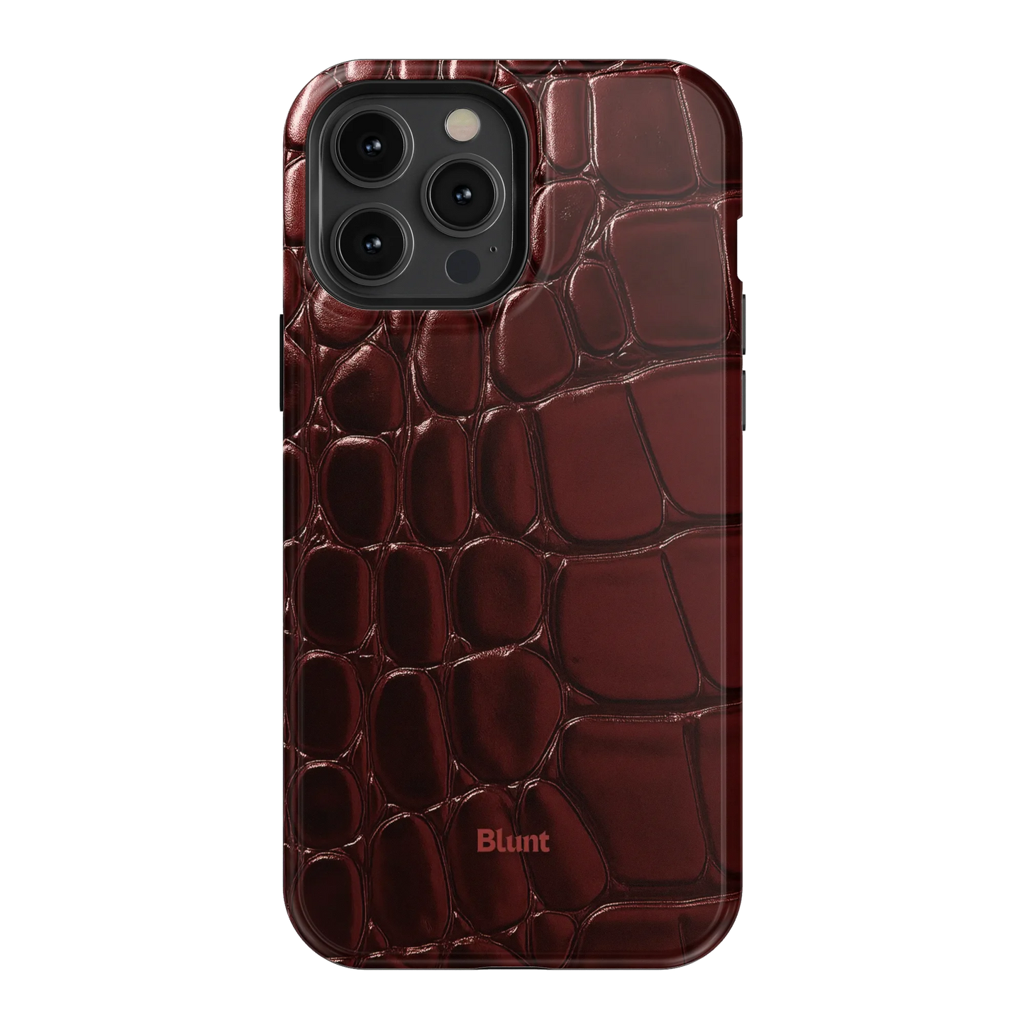 Oxblood Croc iPhone Case