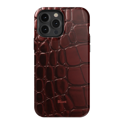Oxblood Croc iPhone Case