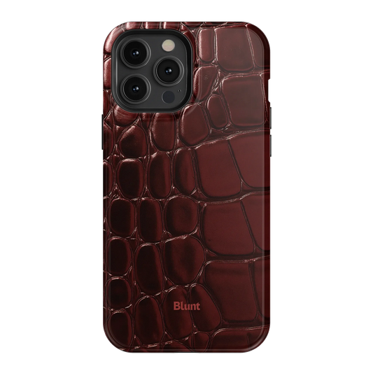 Oxblood Croc iPhone Case