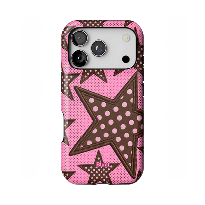 Pink Polka Star iPhone Case