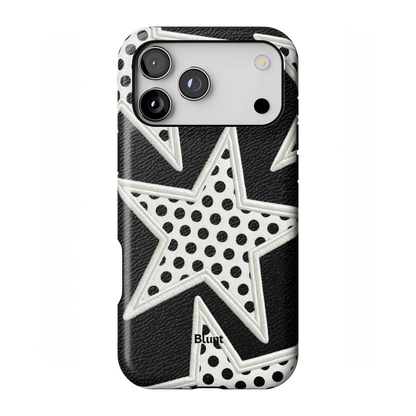 Noir Polka Star iPhone Case