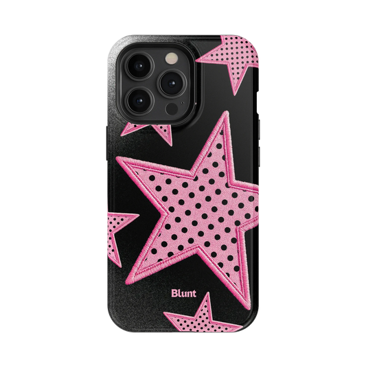 Midnight Pink Polka Star iPhone Case