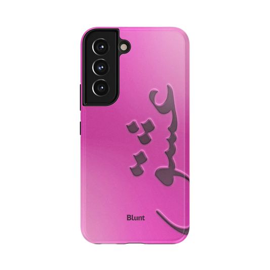 Pink Love Samsung Case: an expressive black inscription on a luminous pink ground