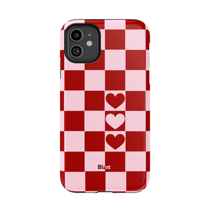 Checker Love iPhone Case