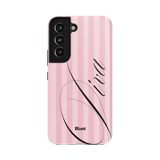 Retro Diva Samsung Case: the word 'Diva' in flowing black script on pink