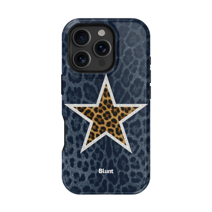 Denim Cheetah Star iPhone Case