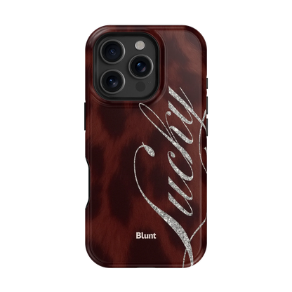 Brown Cheetah Lucky iPhone Case