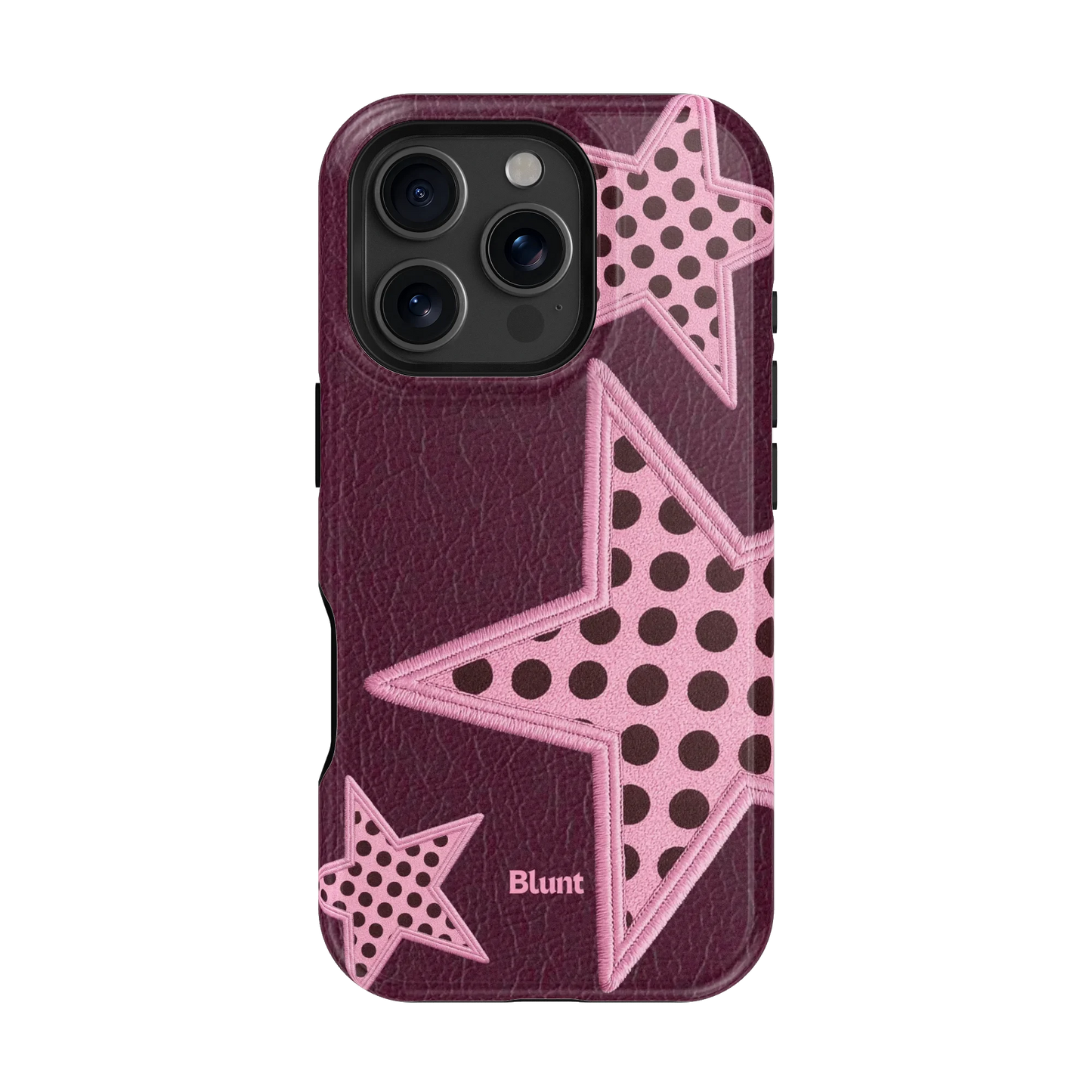 Plum Polka Star iPhone Case