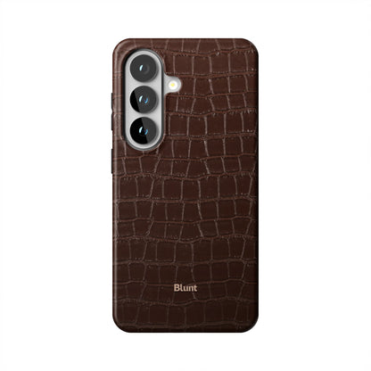 Chestnut Croc Samsung Case