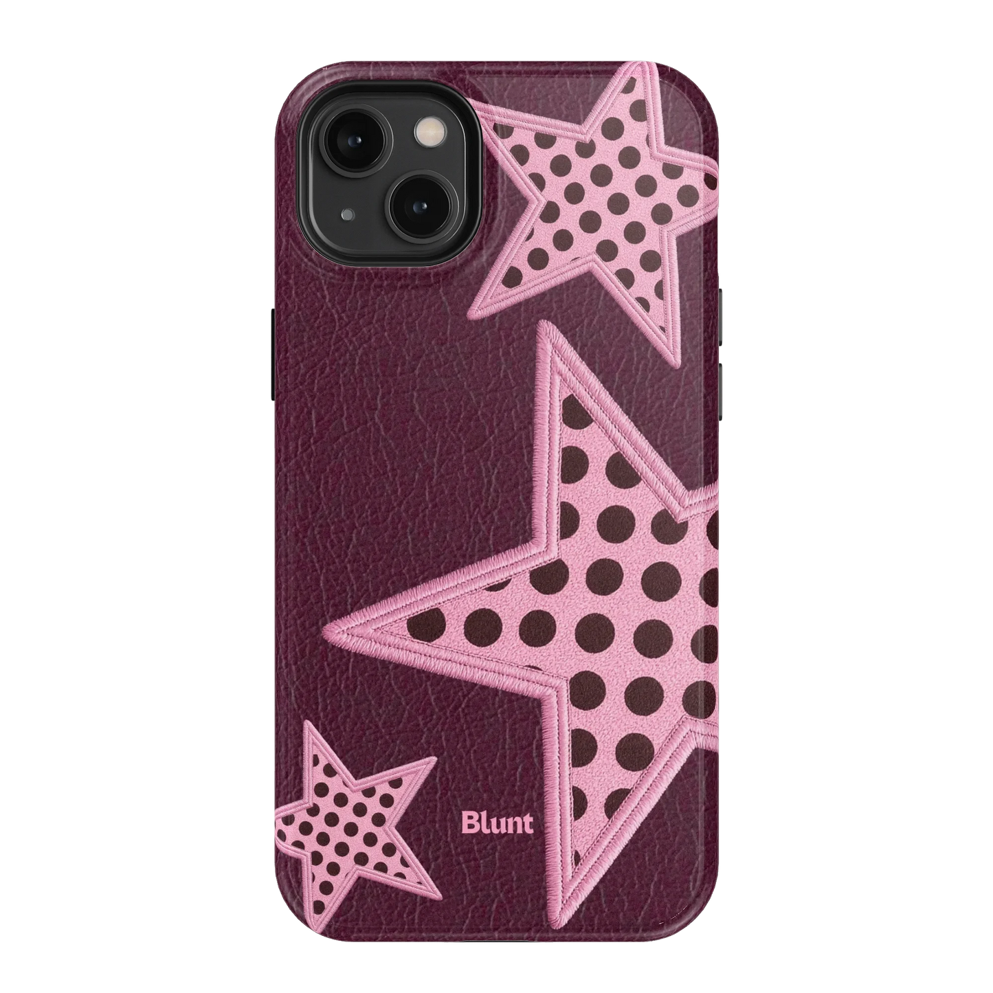 Plum Polka Star iPhone Case
