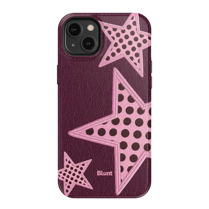 Plum Polka Star iPhone Case