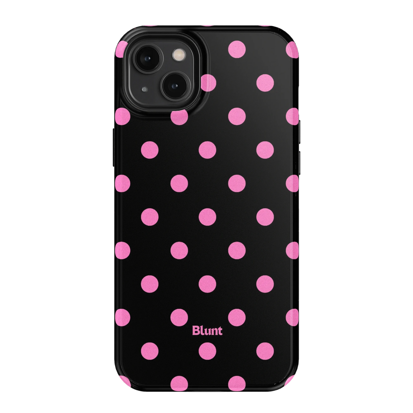 Pink and Black Polka iPhone Case