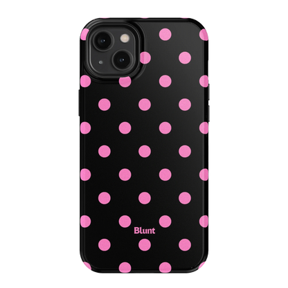 Pink and Black Polka iPhone Case