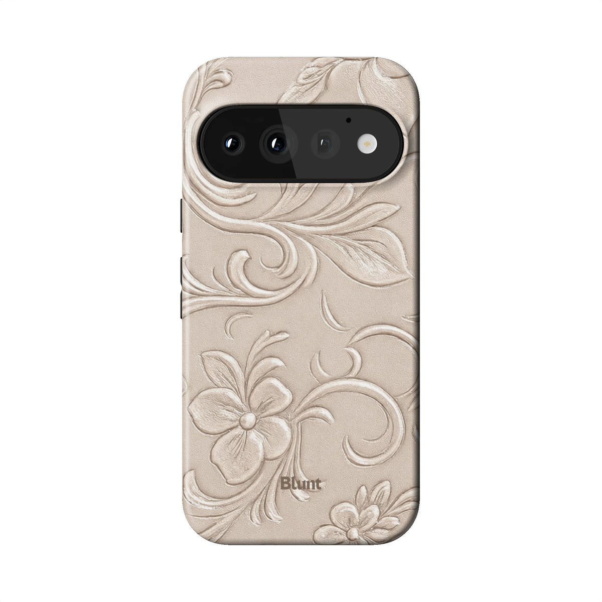 White Tooled Leather Pixel Case - Blunt Cases