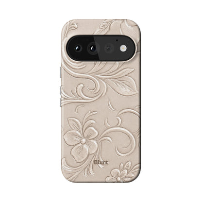 White Tooled Leather Pixel Case - Blunt Cases