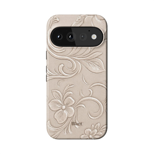 White Tooled Leather Pixel Case - Blunt Cases