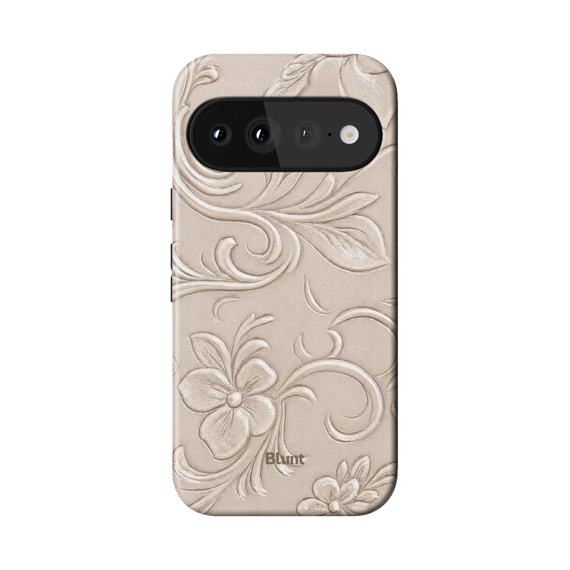 White Tooled Leather Pixel Case - Blunt Cases