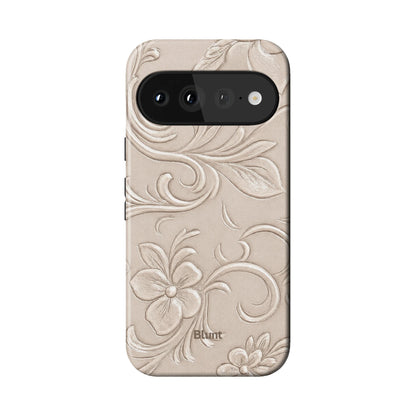 White Tooled Leather Pixel Case - Blunt Cases