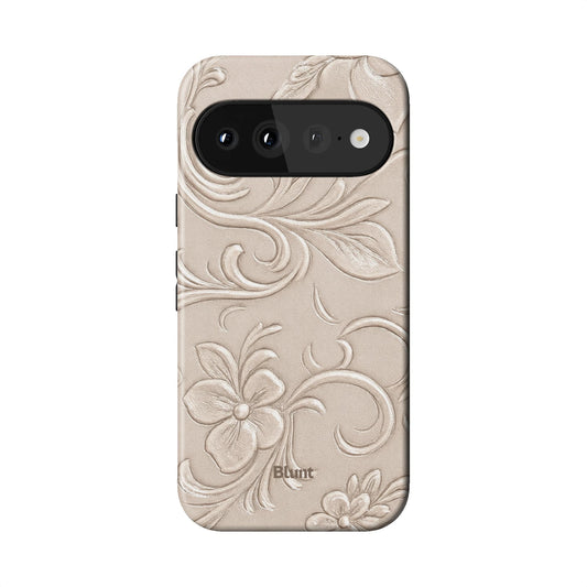 White Tooled Leather Pixel Case - Blunt Cases