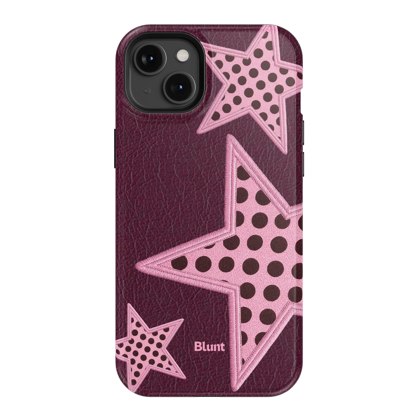 Plum Polka Star iPhone Case