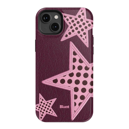 Plum Polka Star iPhone Case