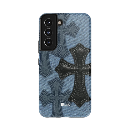Denim Black Cross Samsung Case