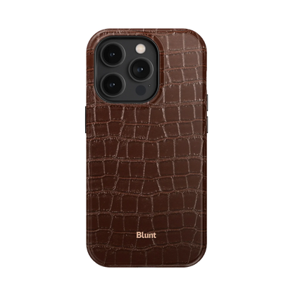 Chestnut Croc iPhone Case