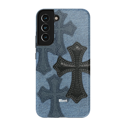Denim Black Cross Samsung Case