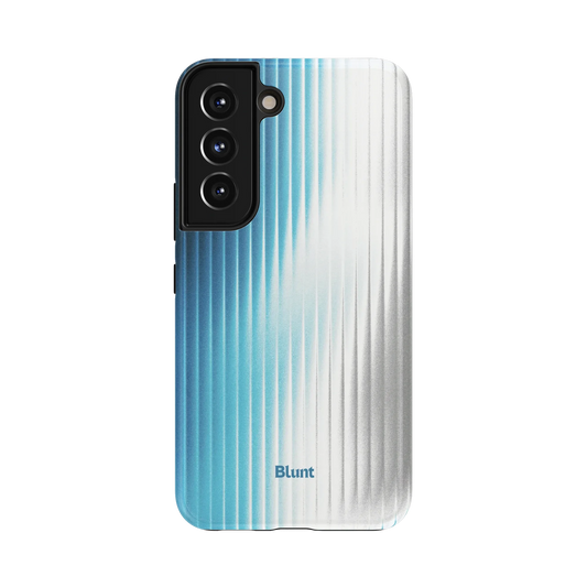 Glacier Samsung Case: a gradient of icy blue and white vertical lines