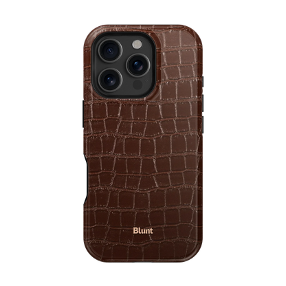 Chestnut Croc iPhone Case