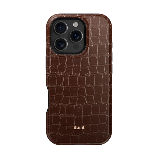 Chestnut Croc iPhone Case