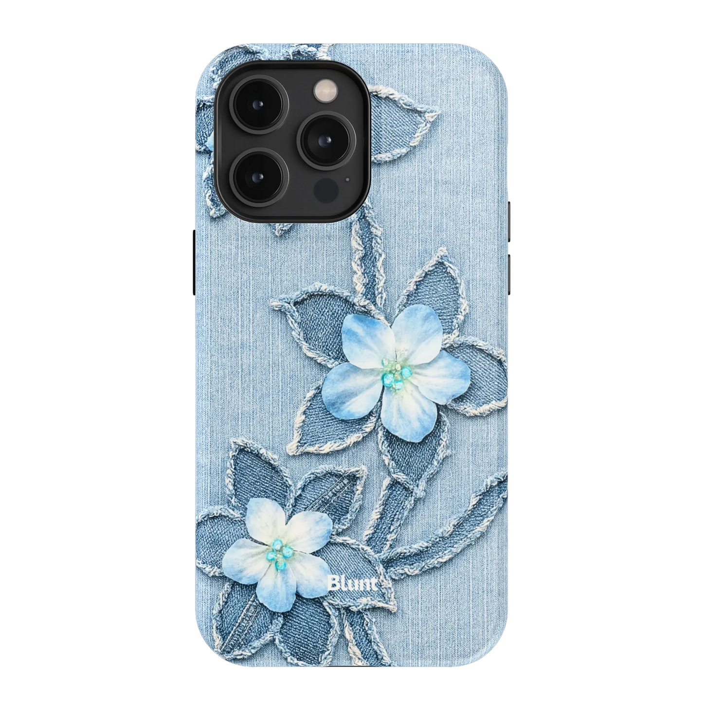 Denim Blue Bloom iPhone Case