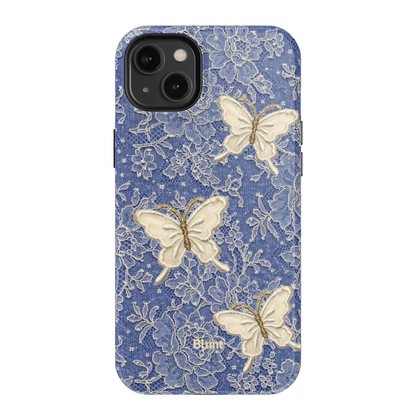 Blue Lace Butterfly iPhone Case