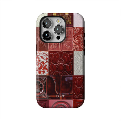Checkered-Rouge-iphone-case-iPhone 15 Pro-1