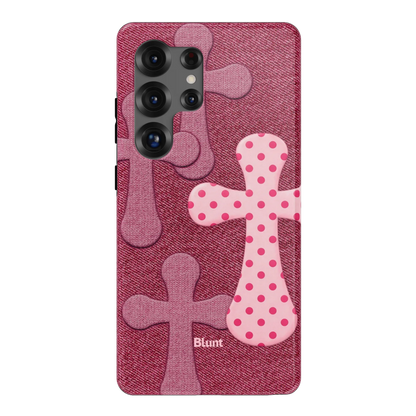 Pink-Polka-Patch-samsung-case-S25 Ultra-1