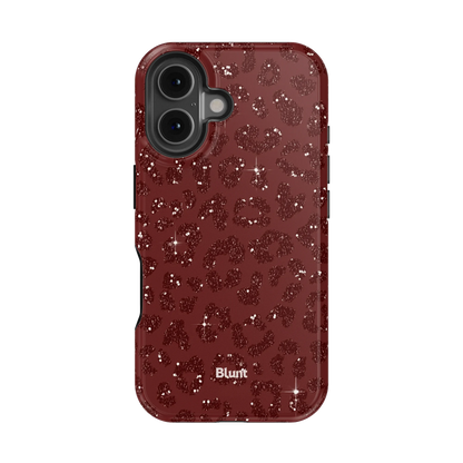 Burgundy Cheetah Print iPhone Case