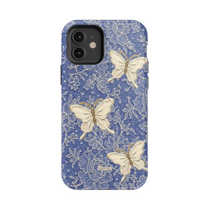 Blue Lace Butterfly iPhone Case