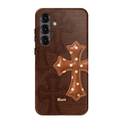 Brown Polka Cross Samsung Case
