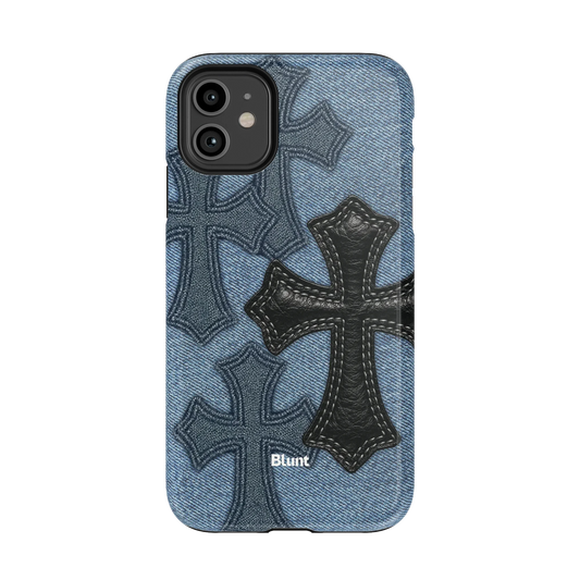 Denim Black Cross iPhone Case