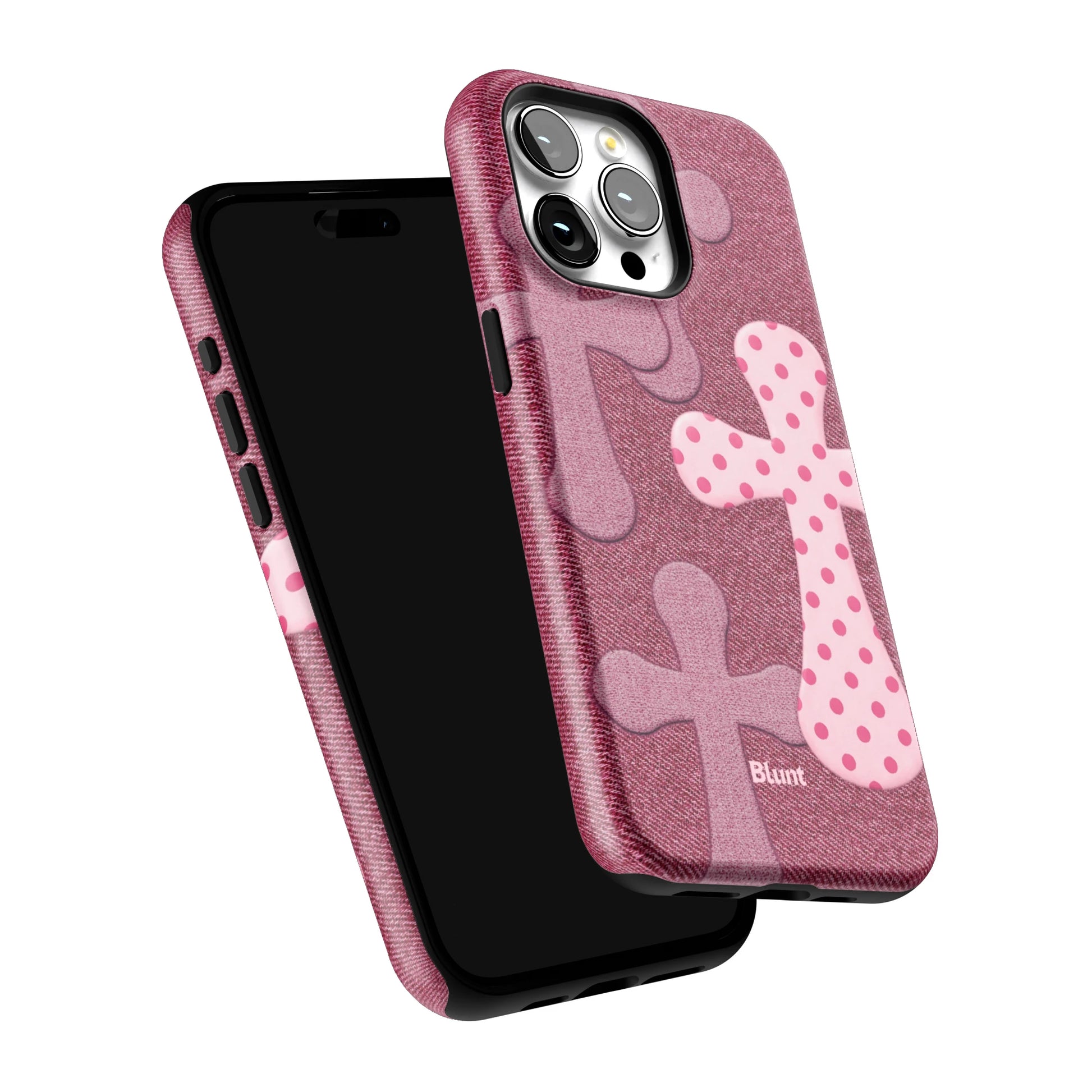 Pink-Polka-Patch-iphone-case-iPhone 15 Pro Max-5