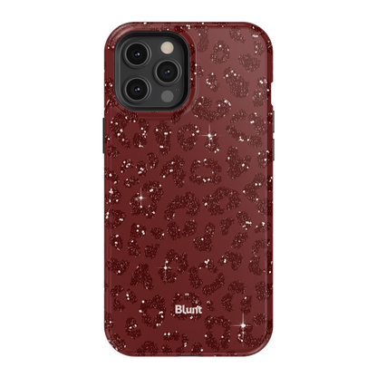 Burgundy Cheetah Print iPhone Case